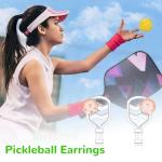 Pickleball Stud Earrings for Women - 925 Sterling Silver Sports Jewelry Pickle Ball Accessories Team Coach Gifts for Fans Valentines Easter Thanksgiving Day