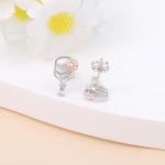 Pickleball Stud Earrings for Women - 925 Sterling Silver Sports Jewelry Pickle Ball Accessories Team Coach Gifts for Fans Valentines Easter Thanksgiving Day