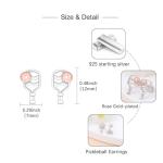 Pickleball Stud Earrings for Women - 925 Sterling Silver Sports Jewelry Pickle Ball Accessories Team Coach Gifts for Fans Valentines Easter Thanksgiving Day