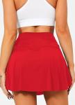 Navneet Women Tennis Skirts with Pockets High Waisted Golf Skirts Athletic Skorts Pleated Mini Skirt Workout Sport Pickleball, Red, S
