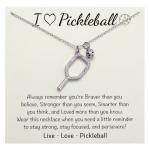 MIXJOY Pickleball Necklace for Women, Silver Paddle Pendant Necklace with Pickleball Ball Gift for PB Sport Lovers, Pickle Ball Player Jewelry, Sparkling Pickleballs Teams Gift, 1" Paddle