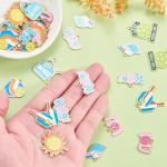 COGCHARGER 40Pcs 10 Style Pickleball Charms for Keychain Making Bulk Sun Paddle Sports Cap Backpack Charms Alloy Enamel Pendants for Jewelry Bracelet Necklace Earring DIY Supplies