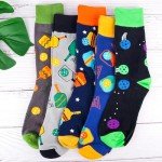 Moyel Pickleball Gifts for Men 5 Pairs Mens Pickleball Socks Funny Socks for Men Fun Novelty Funky Cool Crazy Dress Socks Men’s Crew Socks Pickleball Accessories