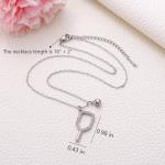 MIXJOY Pickleball Necklace for Women, Silver Paddle Pendant Necklace with Pickleball Ball Gift for PB Sport Lovers, Pickle Ball Player Jewelry, Sparkling Pickleballs Teams Gift, 1" Paddle