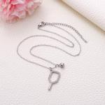 MIXJOY Pickleball Necklace for Women, Silver Paddle Pendant Necklace with Pickleball Ball Gift for PB Sport Lovers, Pickle Ball Player Jewelry, Sparkling Pickleballs Teams Gift, 1" Paddle