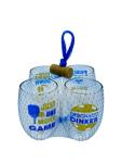 Set of 4 Shatterproof Stemless CUSTOM 16 oz Plastic Wine Glasses MADE in the USA (PICKLEBALL SAYINGS)