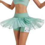 Ibeauti Tennis Skirts for Women Pleated High Waisted Flowy Golf Skirt Athletic Skorts Mini Mesh Pickleball Skirt with Pockets (US, Alpha, Medium, Regular, Regular, Green)