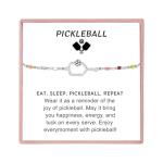 Gold/Silver Pickleball Bracelets for Women Adjustable Colourful Chain Pickleball Bracelet Gifts for Pickleball Lovers Sport (Pickleball Bracelet Silver)