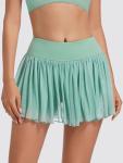 Ibeauti Tennis Skirts for Women Pleated High Waisted Flowy Golf Skirt Athletic Skorts Mini Mesh Pickleball Skirt with Pockets (US, Alpha, Medium, Regular, Regular, Green)