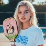 Noprintge Pickleball Paddle Cover Easter Rabbit Eggs Plants Pattern Pickle Ball Paddle Sleeve for Pickleball Paddles Pickleball Accessory for Women Men