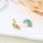 BONJOULRY Rhinestone Earrings for Women,Football ,Surfing,Tennis Ball,Pickleball,Golf,Basketball Sports Stud Earrings Trendy Dainty Gold Y2K earring Jewelry for Mom Mama Lucky Charm Game Day Rugby (Surfing)