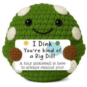 YUEYUQIU Positive Pickleball Gifts for Women Men - Emotional Inspirational Support Gift for Friends Coach Team Coworker Teenage Boss, Handmade Crochet Pickleball - Funny Pickle Gifts for Her Him