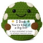YUEYUQIU Positive Pickleball Gifts for Women Men - Emotional Inspirational Support Gift for Friends Coach Team Coworker Teenage Boss, Handmade Crochet Pickleball - Funny Pickle Gifts for Her Him