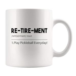 Panvola Retirement Definition Mug Play Pickleball Everyday Pickleball Gifts Sports Player Retired Boss Coworker Grandpa Grandma Husband Wife Dad Mom Gifts Ceramic Coffee Mug (White, 11 oz)