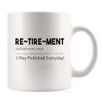 Panvola Retirement Definition Mug Play Pickleball Everyday Pickleball Gifts Sports Player Retired Boss Coworker Grandpa Grandma Husband Wife Dad Mom Gifts Ceramic Coffee Mug (White, 11 oz)