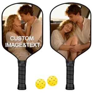 Custom Pickleball Paddles with Photo Text Logo, Personalized Pickleball Paddles with Comfort Grip, Personalized Gifts for Beginners, Lover, Boyfriend, Men (Only One Paddle)