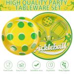 96Pcs Pickleball Party Supplies Pickleball Party Plates Napkins Forks Disposable Pickleball Tableware Set for Pickle Ball Party Decorations Pickleball Themed Party, Serves 24