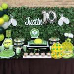 96Pcs Pickleball Party Supplies Pickleball Party Plates Napkins Forks Disposable Pickleball Tableware Set for Pickle Ball Party Decorations Pickleball Themed Party, Serves 24