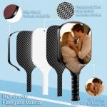 Custom Pickleball Paddles with Photo Text Logo, Personalized Pickleball Paddles with Comfort Grip, Personalized Gifts for Beginners, Lover, Boyfriend, Men (Only One Paddle)