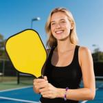 AINILOVE Natural Stone Adjustable Braided Beaded Pickleball Bracelet Charm Jewelry - Sports Lover Pickleball Gifts for Women Men Teens Friends (Amethyst)