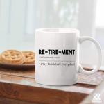 Panvola Retirement Definition Mug Play Pickleball Everyday Pickleball Gifts Sports Player Retired Boss Coworker Grandpa Grandma Husband Wife Dad Mom Gifts Ceramic Coffee Mug (White, 11 oz)
