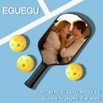 Custom Pickleball Paddles with Photo Text Logo, Personalized Pickleball Paddles with Comfort Grip, Personalized Gifts for Beginners, Lover, Boyfriend, Men (Only One Paddle)