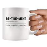 Panvola Retirement Definition Mug Play Pickleball Everyday Pickleball Gifts Sports Player Retired Boss Coworker Grandpa Grandma Husband Wife Dad Mom Gifts Ceramic Coffee Mug (White, 11 oz)