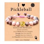 VULETO Pickleball Bracelet Gifts for Pickleball Lovers Women, Bead Ball Bracelet Pickleball Accessories Jewelry Gifts Gold