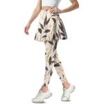 Irisjudy Lines Drawn Leaves Womens Tennis Skirts with Leggings Beige Hand Drawn Plant High Waisted Stretchy Golf Skirted Leggings Modern Minimalist Art Pickleball Sweatpants
