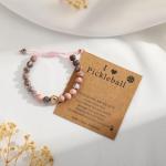 VULETO Pickleball Bracelet Gifts for Pickleball Lovers Women, Bead Ball Bracelet Pickleball Accessories Jewelry Gifts Gold