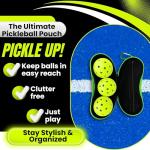 Pickleball Ball Holder – Clips to Fence or Bag, Holds 3 Balls, Zipper Pocket for Accessories, Lightweight Court Organizer (OG Green)