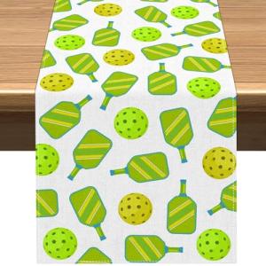 Vohado Pickleball Table Runner Pickleball Sports Theme Birthday Party Decoration Baby Shower Home Kitchen Island Decor (13" x 72")