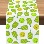 Vohado Pickleball Table Runner Pickleball Sports Theme Birthday Party Decoration Baby Shower Home Kitchen Island Decor (13" x 72")
