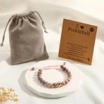 VULETO Pickleball Bracelet Gifts for Pickleball Lovers Women, Bead Ball Bracelet Pickleball Accessories Jewelry Gifts Gold