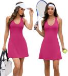 NIASHOT Dressess for Women with Pockets Short Mini Golf Tennis Dress for Women Travel Vacation Pickleball Workout Clothes Casual Birthday Party Graduation Outfits Hot Pink L