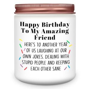 Homsolver Best Friend-Birthday Gifts for Women Men, Funny Friendship Gifts for Woman Candles, Birthday Gift for Friends Sister Bestie BFF Coworker Classmate, Funny Scented Candles