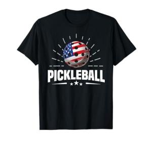 US American Flag Pickleball Player Paddleball Lover T-Shirt