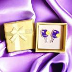 Pickleball Earrings, Handcrafted Studs (Purple)