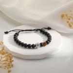 VULETO Pickleball Bracelet Gifts for Pickleball Lovers Men, Bead Silver Ball Bracelet Pickleball Accessories Jewelry Gifts Silver Tiger's Eye Stone