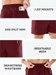 NORTHYARD Men's Running Athletic Shorts 5"/ 7"/ 9" Workout Gym Short Tennis Quick Dry Active Sport Hiking Basketball-5'' Wine-L