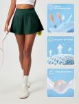 Heathyoga Pleated Tennis Skirts for Women High Waisted Athletic Skorts for Woman with Pockets Tummy Control Golf Skirts Dark Green