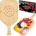 Pickleball Charcuterie Board, Funny Valentine's Day Pickleball Gifts for Men and Women, Pickleball Platter, Handcrafted Wood Tray with Paddle Shape and Built-in Handle