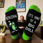 Pickleball Gifts for Women Men, Novelty Pickle Ball Socks Funny Gifts for Dad Mom