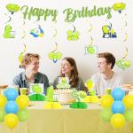 kreat4joy Pickleball Birthday Decoration, Pickleball Happy Birthday Backdrop Banner Cake Topper Hanging Swirl Honeycomb Centerpiece Latex Balloon Green Yellow for Sport Funny Pickle Party Decoration