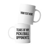 Panvola Personalized Tears of My Pickleball Opponents Sports Player Coffee Mug Customized Ceramic Cup 11oz White 11oz