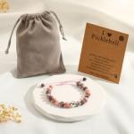 VULETO Pickleball Bracelet Gifts for Pickleball Lovers Women, Bead Ball Bracelet Pickleball Accessories Jewelry Gifts Silver