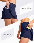 G Gradual Women's Pleated Tennis Skirts with 4 Pockets Athletic Golf Skorts for Workout Running (Navy, Small)