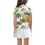 Cndexd Fashion Tropical Plants Polo Shirt for Girls Short Sleeve Golf Shirts Button Up Summer Casual Top Pickleball Shirts with Collar Daily Wear Polo Shirt