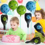 8 Pcs Pickleball Foil Balloons Set - 2 Blue & 2 Green Pickleball Balloons, 4 Racket Balloons (18-23 inch) for Sports Themed Party Decorations, Baby Shower, Game Night Supplies