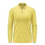 Men’s Funny Long Sleeve Golf Polo Shirt – Moisture Wicking Performance Casual Relaxed Fit Quick Dry Tennis Pickleball Bowling (US, Alpha, X-Large, Regular, Regular, Yellow Banana)